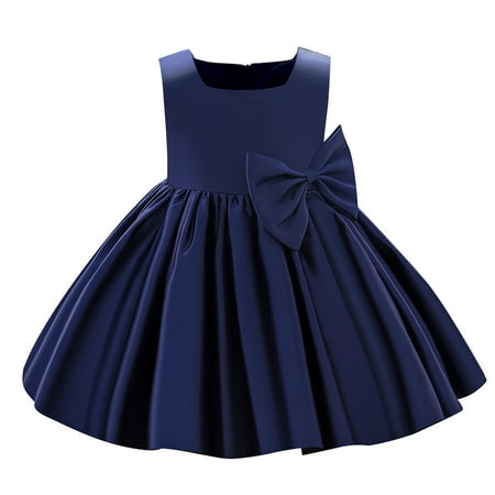 

Flower Baby Girls Dress Formal Bowknot Tutu Backless Puffy Tulle Gowns Princess Wedding Baptism Pageant Birthday Party Maxi Dress