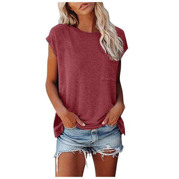 MuXiKeJi Clothes Women Blouses Casual Summer Solid Color Shirt Short Sleeve Summer T-Shirts Casual Blouse Graphic Tees Tops