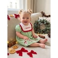 thumbnail image 5 of RUINIXCW Toddler Baby Girl Christmas Dress Little Girls Xmas Holiday Party Dress Cute Santa Candy Cane Embroidery Short Sleeve Gingham Plaid Dress, 5 of 10