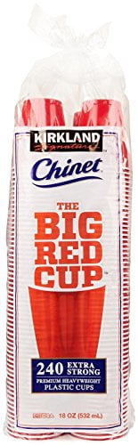 Kirkland Signature Chinet 18 Ounce Plastic Cup, Red, 240 Count