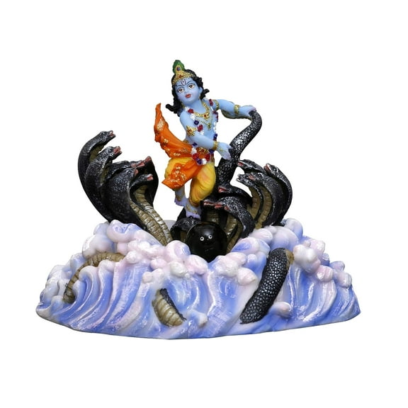 Sri Krishna Culture™ Hand Crafted Kaalia Krishna Murti Depicting Krishna Murti and Kaalia God Idol-Hindu Goddess and God Idol/Statue/Murti/Figurine