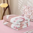 thumbnail image 5 of Homewish Kids Ribbon Bowknot Zipper Full Size Comforter Sets with Fitted Sheet and 2 Pillowcases,Pink First Letter K Zipper Bedding Set For Girls,Pink Reversible,4 Pieces, 5 of 7