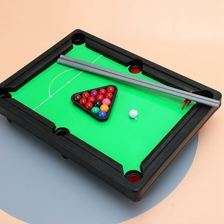 Tabletop MINI POOL TABLE +2 Sticks, Balls 13.4 x 8.75 fun billiards game  gift