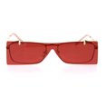 thumbnail image 2 of Unisex Funky Shield Flip Up Retro Rectangular Victorian Sunglasses Gold Red, 2 of 4