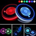 thumbnail image 1 of 2 Pcs Led Porte-Gobelet Lumières LED Sous-Verres De Voiture 7 Couleurs Lumineux Cup Pad USB Charge Tasse Tapis pour Boissons Sous-verres Accessoires Décoration Intérieure Atmosphère Lumière, 1 of 5