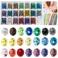 thumbnail image 1 of HAOAN 1050pcs Crystal Glass Rondelle Beads  Multi-Color Clear Crystal Beads for Beading Craft Jewelry Making  6mm 21 Colors, 1 of 6