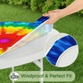 thumbnail image 5 of Colorful Rainbow Tie Dye Spiral Pattern Round Fitted Tablecloth with Elastic Edge,Dining Table Cover Waterproof,Outdoor Round Tablecloth for Camping,Dining,Indoor and Outdoor, 5 of 7