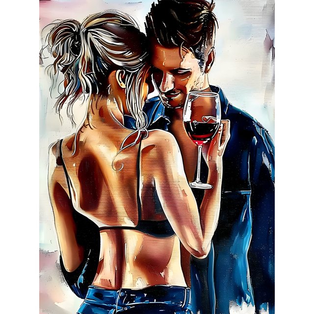 5D DIY Taladro Diamante Pintura Pareja Kit Del Arte Artesanía 30x40cm
