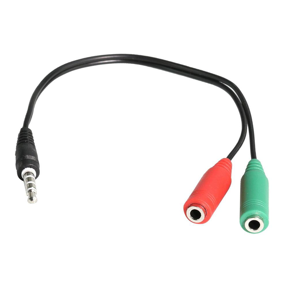 Computer Cables Length 3.5mm Plug Stereo Headphone Audio Splitter Male to 2 Female 90 Degree Angled for Earphone Cable Length: 0.25m 