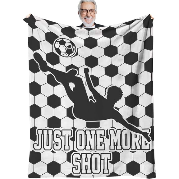 Soccer Blanket Gift  Motivational Sports Throw for Couch & Bedroom, Boys Girls Kids Teens, Soccer Room Decor, Birthday Christmas Holiday Present, 50" x 60", All-Season Comfort