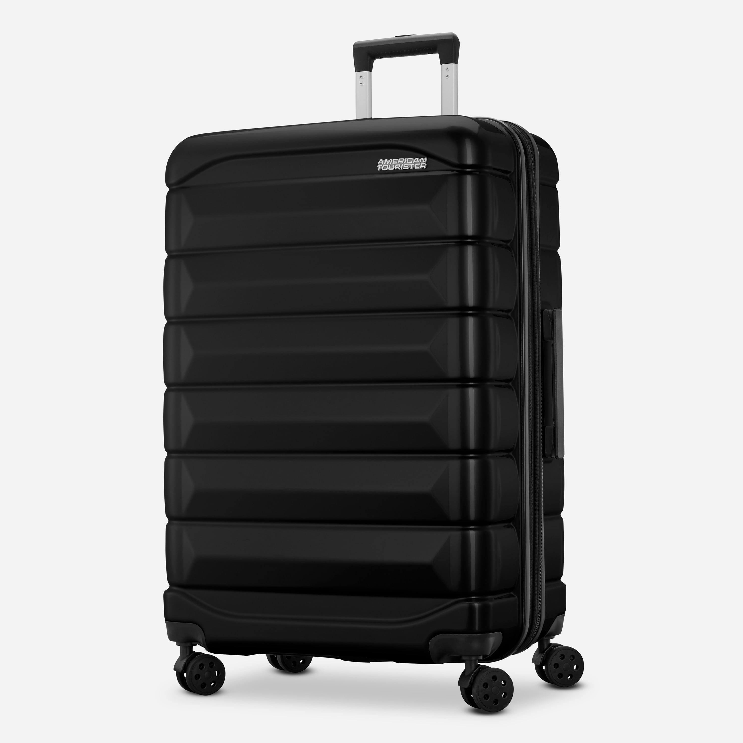 American Tourister Kontour Hardside Expandable Spinner Luggage Set with Divider Pockets - Black