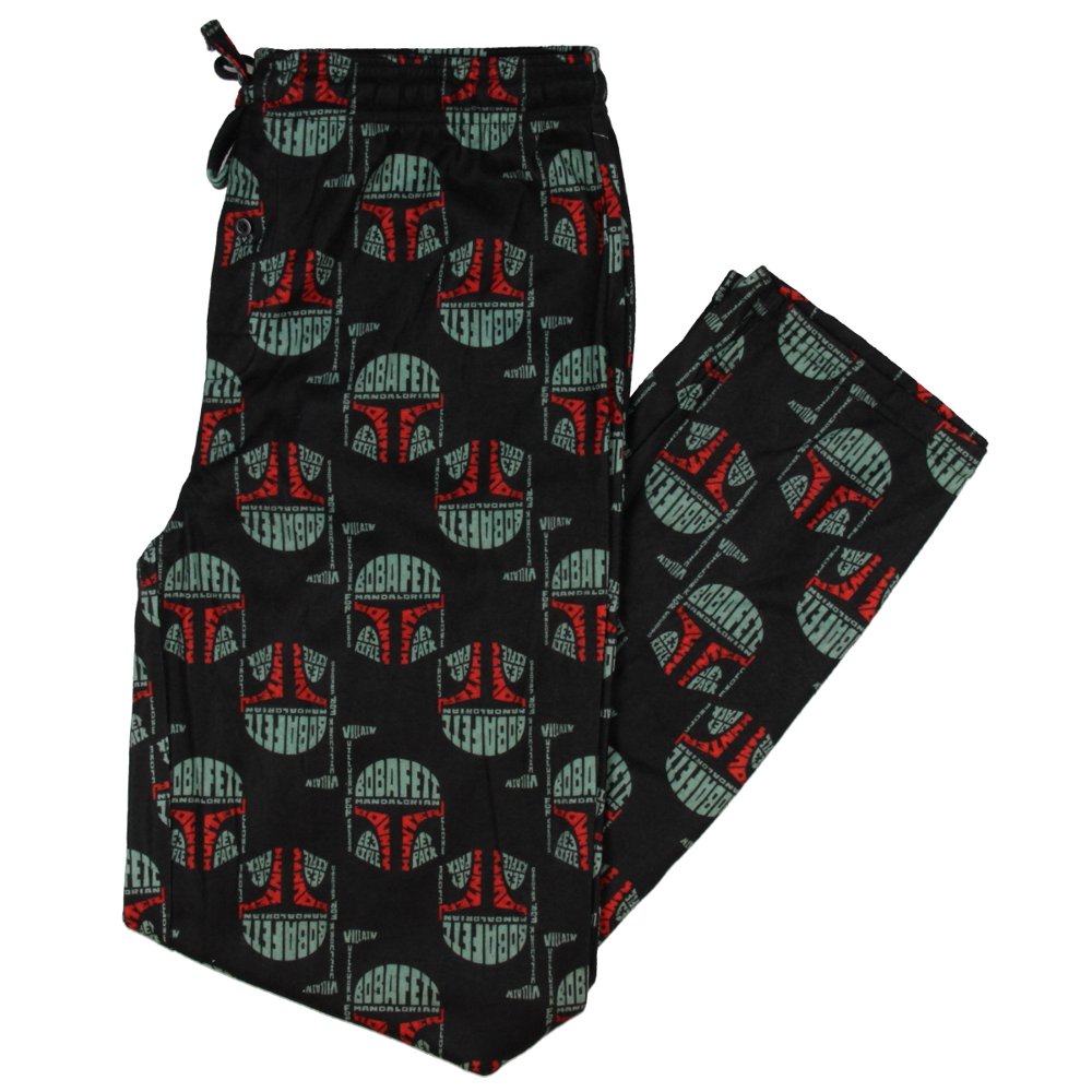 Star Wars Star Wars Men's Boba Fett All Over Helmet Pattern Flannel Pajama Pants (4XL