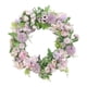 thumbnail image 3 of Corona de flores artificiales de rosas, coronas para puertas al aire libre, corona de primavera y verano. Púrpura, 3 of 9