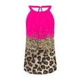 thumbnail image 3 of ALLLIST Womens Tops Summer Pink Crew Neck Backless Sleeveless Pleated Leopard Print Tank Tops Girls Tank Tops XXL, 3 of 3