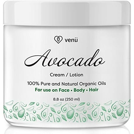 Avocado Oil Cream Lotion – All Natural Essential Oils Cleanser For Skin, Hair and Body - Hydrating and Softening Acne, Blackhead and Eczema Treatment – by
