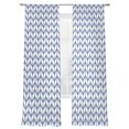 thumbnail image 2 of Boho Blue Semi Sheer Curtains 84 Inch Length 2 Panels Set, White Chevron Stripes Abstract Geometric Sheer Kitchen Curtain Privacy Voile Window Curtain for Living Room Bedroom Rod Pocket Drapes, 2 of 7