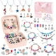 thumbnail image 1 of ELLENER Kit para hacer pulseras con dijes para niñas de 4, 5, 6, 7, 8, 9 y 10 años, regalos de cumpleaños, suministros para hacer joyas, cuentas, 68 piezas, kit de pulsera de la amistad, juego de rega, 1 of 8