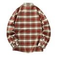 thumbnail image 6 of FRSASU Mens Long Sleeve Button Down Shirts Casual Plaid Shirt with Practical Pockets Comfortable and Soft Tops Shirts Red, 6 of 9