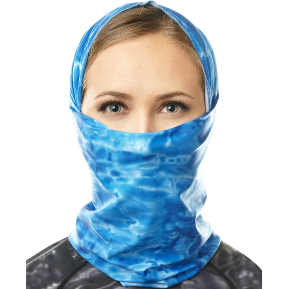 Aqua Design Neck Gaiter Face Mask For Women Washable Breathable Cloth: Aqua Design Balaclava: Royal Ripple size X-Small