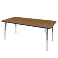 thumbnail image 3 of ECR4Kids 36in x 72in Rectangle Everyday T-Mold Adjustable Activity Table Grey/Green - Toddler Swivel, 3 of 7