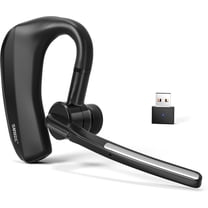 SUNITEC Single Ear Wireless Headset with Usb Dongle, Noise Cancelling Microphone, Compatible with PC and Mac