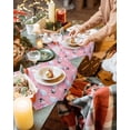thumbnail image 3 of Merry Christmas Placemats Set of 8 Pink Scarf Snowman Snowflake Heat Insulation Washable Place Mats, Rustic Non-Slip Table Mats for Dining Table Party Kitchen Decor,13x19 Inch, 3 of 4