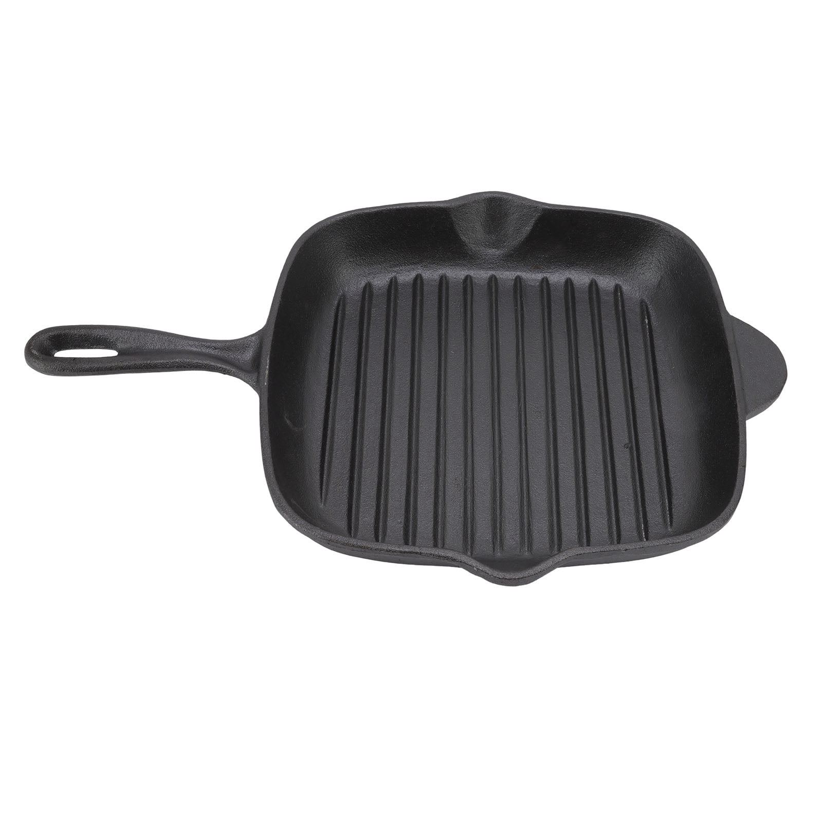 YAHHU Premium Cast Iron Grill Pan 10.2 Inches / 26 CM Square Steak Skillet for Home Camping and Restaurant Baking Grilling