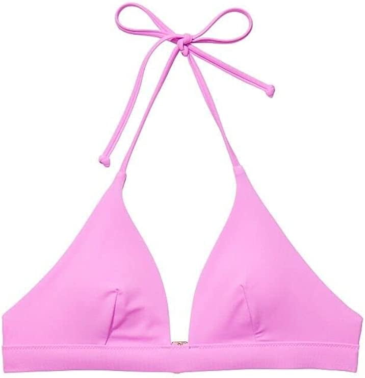 Large L Victoria's Secret Essential Halter Bikini Top Berry Gelato Pink ...