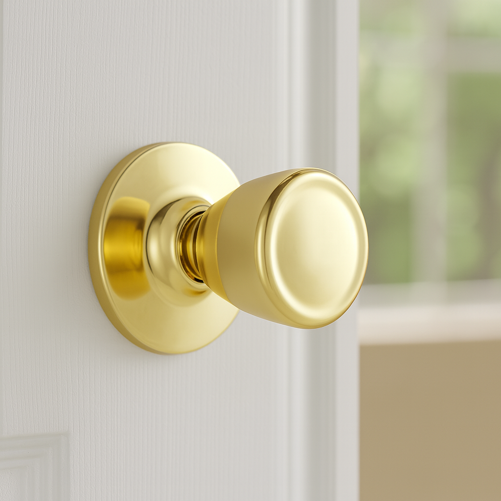 Design House Tulip Passage Door Knob Polished Brass photo 2