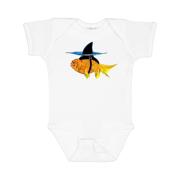 Inktastic Funny Goldfish with Shark Fin Boys or Girls Baby Bodysuit