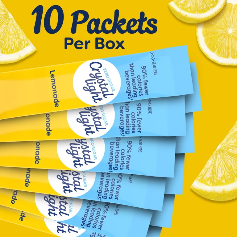 Crystal Light Energy Boost Lemonade Drink Mix, 10 ct On-the-Go Packets
