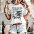 thumbnail image 6 of Books Are My Therapy Floral Vintage T-Shirt, Reading Aesthetic Tee for Bookworms, 6 of 10