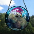 thumbnail image 2 of Manatee Ornament Christmas 2025, Manatee Stained Glass Window Hanging – Artistic Home Decor for Every Season, 2 of 5