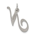 thumbnail image 4 of FB Jewels Sterling Silver Rhodium-plated Medium Fancy Script Initial N Charm, 4 of 4