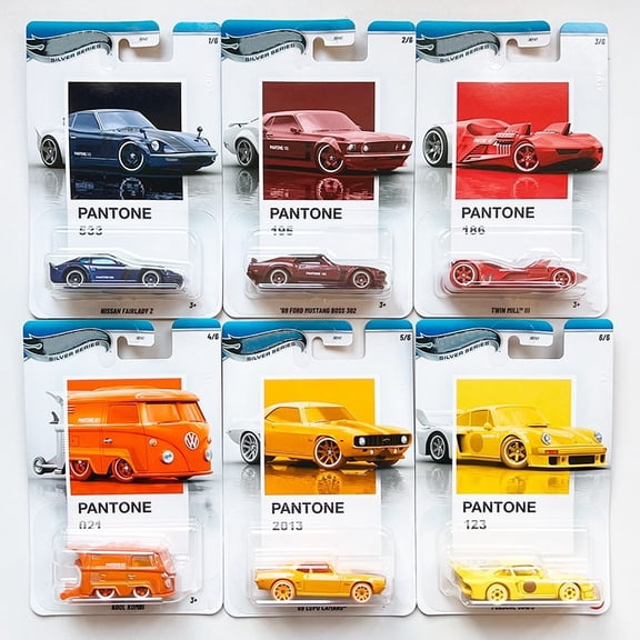 HW 2025 Silver Series Pantone Collection #1-6 Set of 6 Cars JKY47