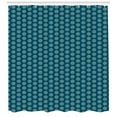 thumbnail image 3 of Dots Shower Curtain, Moire Circles with Various Spots in Round Form on Dark Background, Fabric Bathroom Set with Hooks, 69W X 84L Inches Extra Long, Petrol Blue Pale Green White, by Ambesonne, 3 of 3