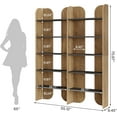 thumbnail image 2 of Tribesigns 5-Tier Farmhouse Bookshelf, 70.87-Inch Tall Double Wide Bookcase with Open Shelves, 2 of 7