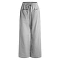 thumbnail image 5 of vigerkar Striped Gingham Pants Women 2026 Spring Summer Wide Leg Lounge Y2k Trousers with Pocket (Grey, M), 5 of 9