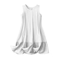 thumbnail image 4 of ASEIDFNSA Women Sleeveless Tank Dress Crew Neck Ruffle Hem Casual Mini Sundress, 4 of 5