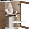 thumbnail image 6 of BELLEZE Modern Sideboard, Sideboard Buffet Cabinet with 3 Drawers & 2 Doors, Accent Cabinet for Dining Room, Hallway, Bedroom, or Kitchen - Troy (Brown), 6 of 7