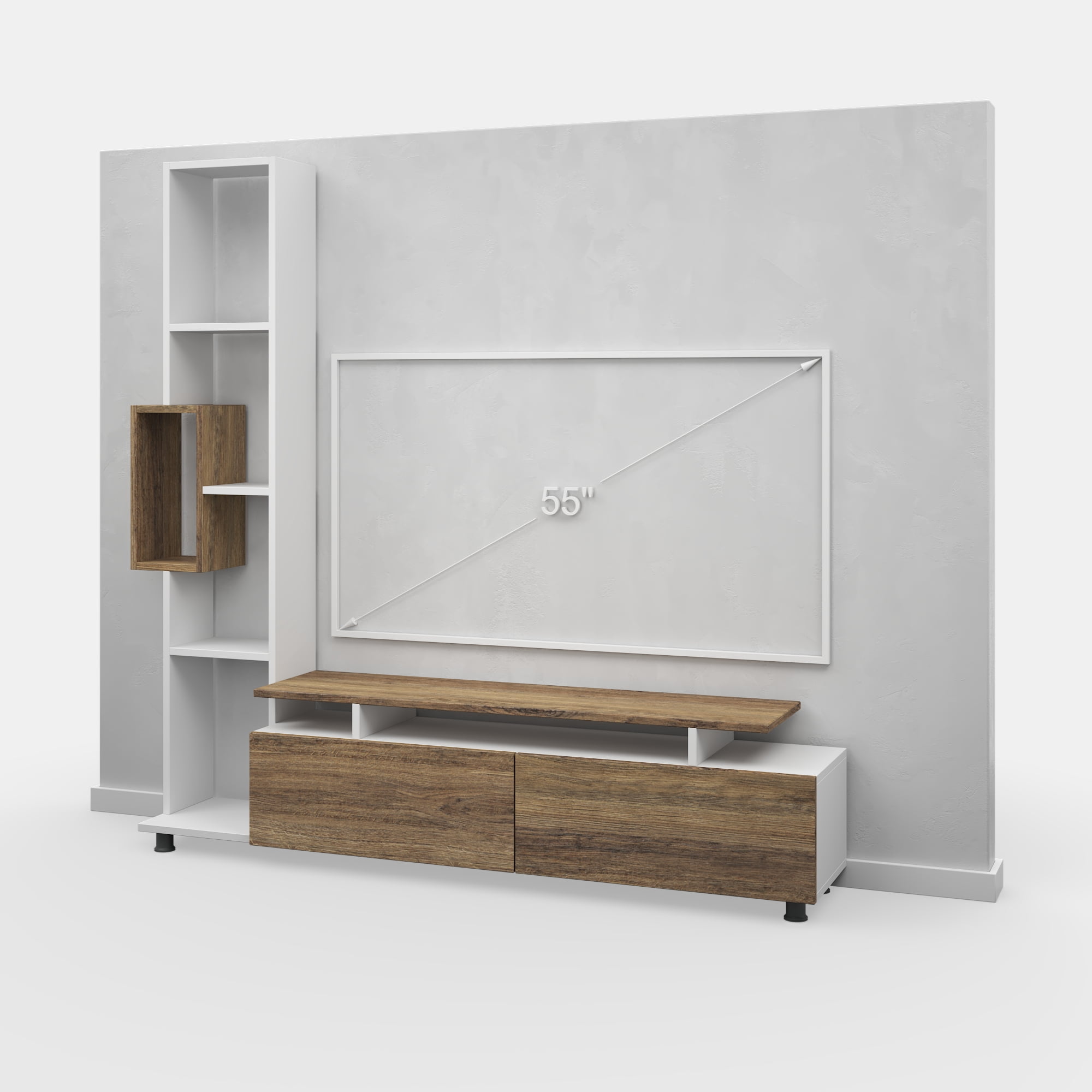 Ada Home Décor 2 Tier Rossano TV Stand for TVs up to 53", White