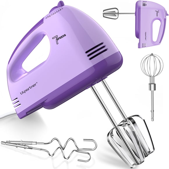 Batidora de Mano LILPARTNER 7 Velocidades con 5 Accesorios de Acero Inoxidable