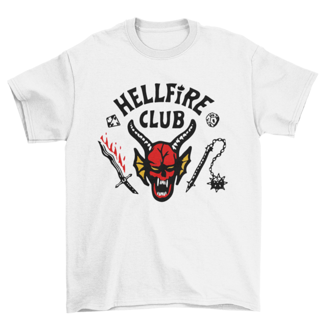 HELLFIRE CLUB TV Inspirado Hombres Damas Unisex Retro ORGÁNICO Camiseta Nerd Club D&D Yanshi 20522024N11