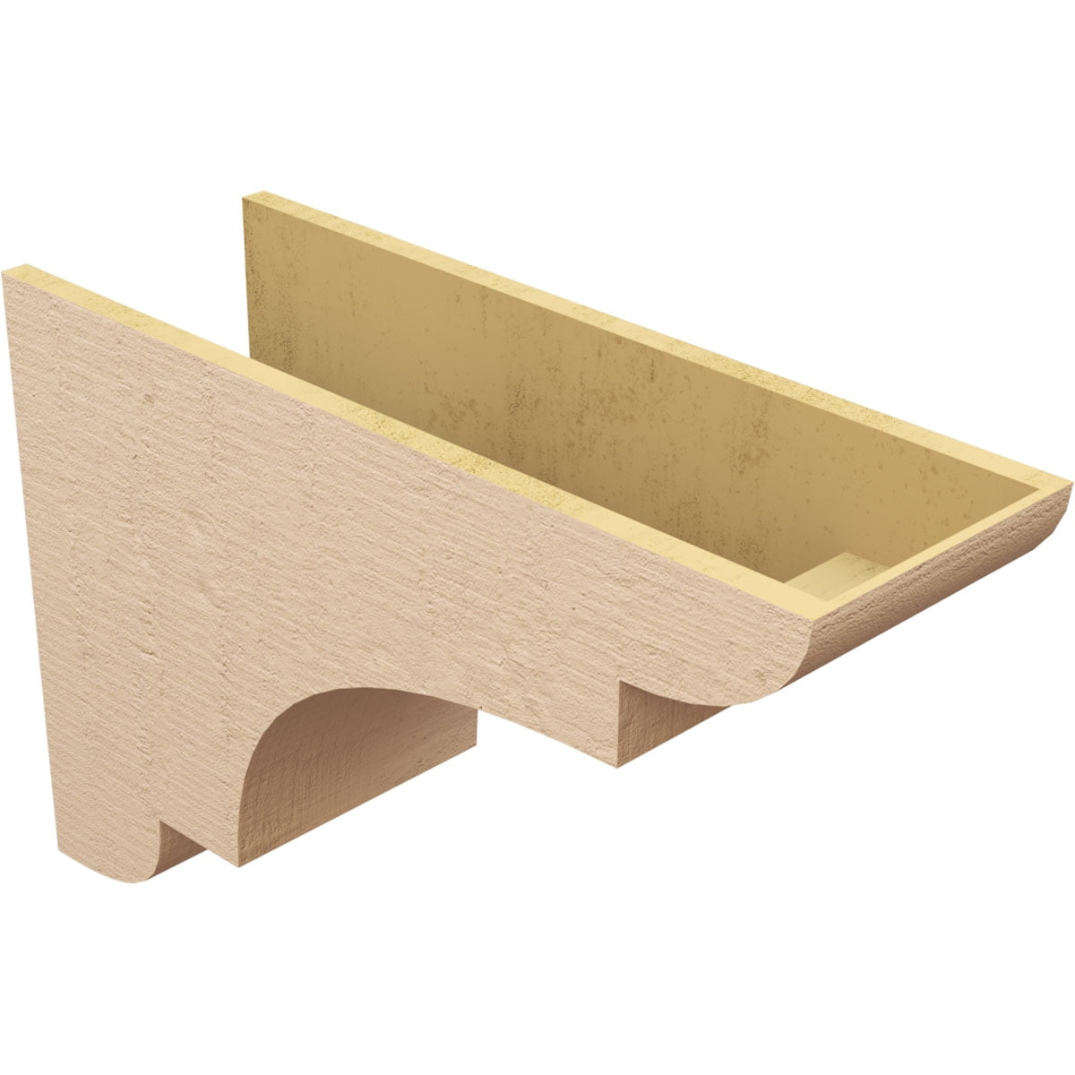 11"W x 33"D x 22"H Classic New Brighton Rough Cedar Woodgrain TimberThane Corbel, Primed Tan