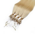 thumbnail image 3 of MY-LADY Blonde Micro Loop Ring 100% Remy Human Hair Extensions Thick Invisible Nano Beads Micro Link Hairpiece 50S 1G, 3 of 10