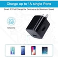 thumbnail image 5 of USB Wall Charger,10PCS AILKIN 1Amp 1-Port USB Power Adapter Charger Plug Charging Block Cube Box Brick,Dark Black, 5 of 5