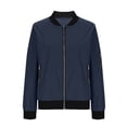 thumbnail image 6 of Bomber Jacket Women Fall Lightweight Long Sleeve Relaxed Fit Casual Zip Up Jackets Outerwear with Pockets, 6 of 6