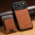 thumbnail image 2 of Dteck 2 in 1 Detachable Magnetic Wallet Case with Card Holder For iPhone 17 Pro, Faux Leather Phone Case with Kickstand, MagSafe Compatible, Shockproof Cover for Men and Women, Khaki, 2 of 10