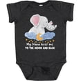 thumbnail image 3 of Inktastic My Nana Loves Me to the Moon and Back Elephant Family Boys or Girls Baby Bodysuit, 3 of 5