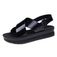 thumbnail image 1 of Bmisegm Women's Summer Thick Bottom Roman Retro Solid Color Beach Soft Casual Sandals Sandals Women Summer Black 7, 1 of 6